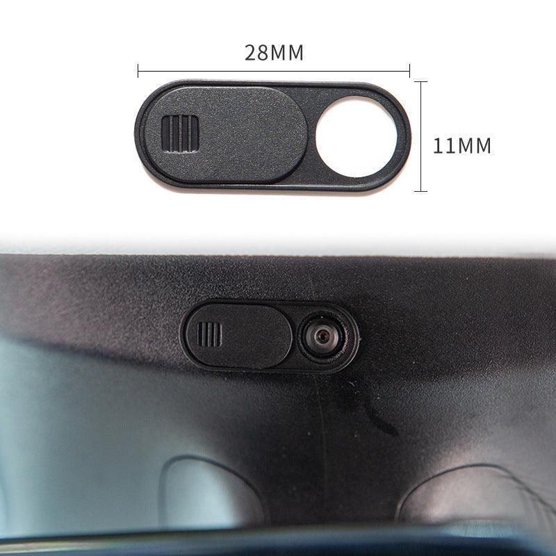 Cabin camera privacy cover installed above the rear-view mirror in Model 3 and Model Y