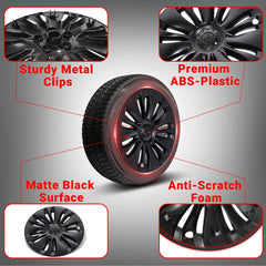 19‘’ Gemini Wheel Covers Matt Black  for Model Y